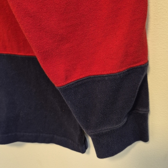 Vtg Polo Ralph Lauren Rugby Shirt Red/Blue Striped Elbow Patches Men's Size S - Picture 6 of 13